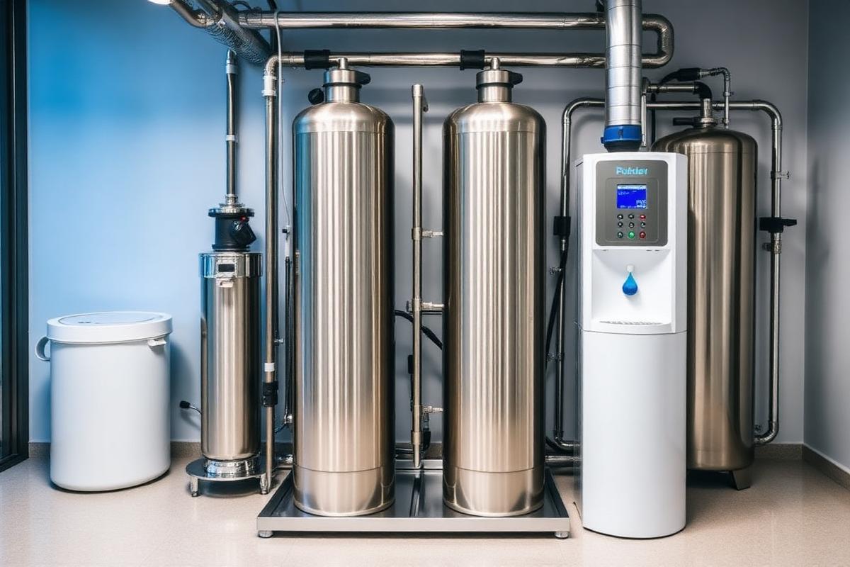 Water treatment tanks and a water dispenser unit